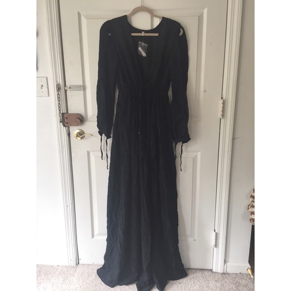beaded maxi dress long sleeve